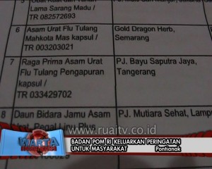 Badan POM RI keluarkan peringatan untuk masyarakat