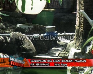 Sambungan pipa ilegal berakibat pasokan air berkurang