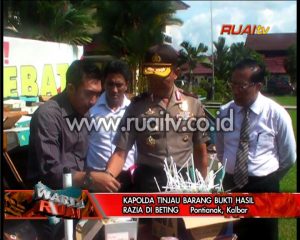 KAPOLDA TINJAU BARANG BUKTI HASIL RAZIA DI BETING