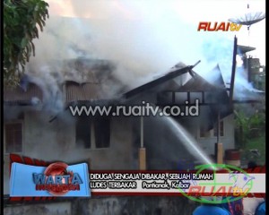DIDUGA SENGAJA DIBAKAR, SEBUAH RUMAH LUDES TERBAKAR
