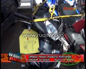 OPERASI PANAH POLRESTA PONTIANAK KOTA UNGKAP 36 KASUS