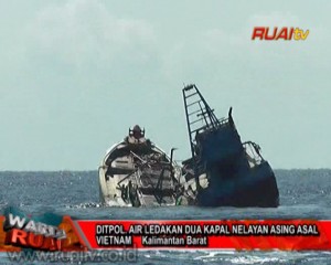 DITPOL AIR LEDAKAN DUA KAPAL NELAYAN ASING ASAL VIETNAM_10